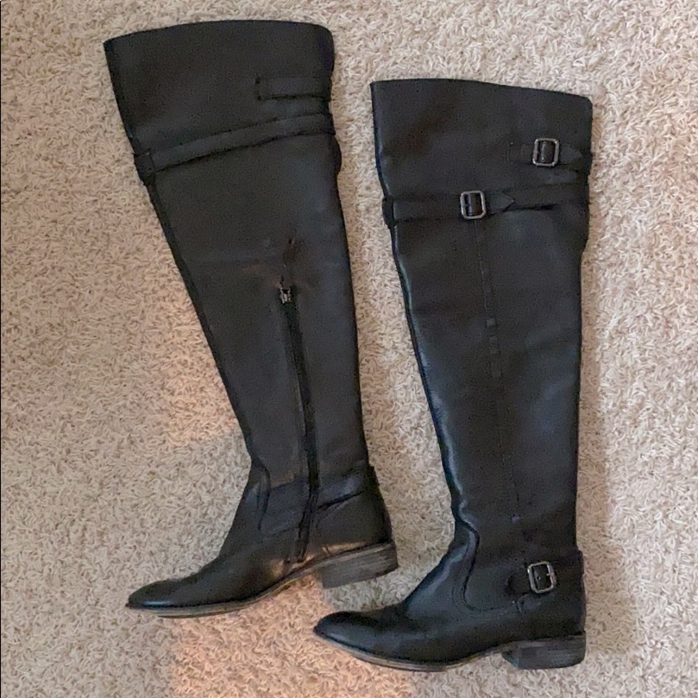 Loft leather over the knee boots